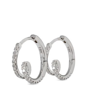 White Gold Diamond Loop Earrings