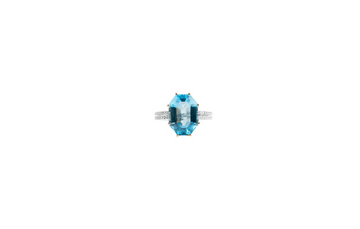 Riley Radiant Blue Topaz Ring