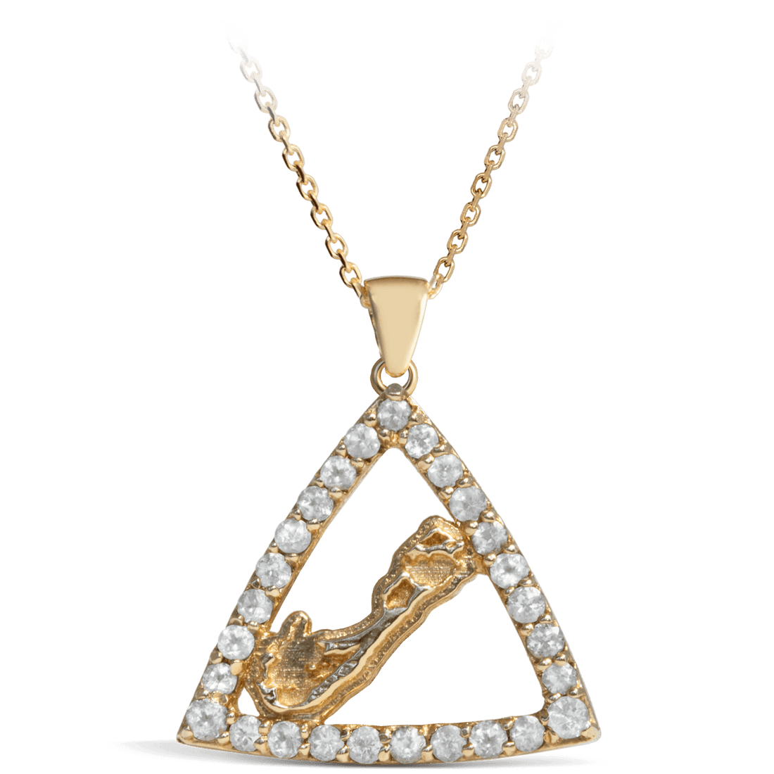 Diamond Bermuda Triangle Map Pendant - Davidrose Studio