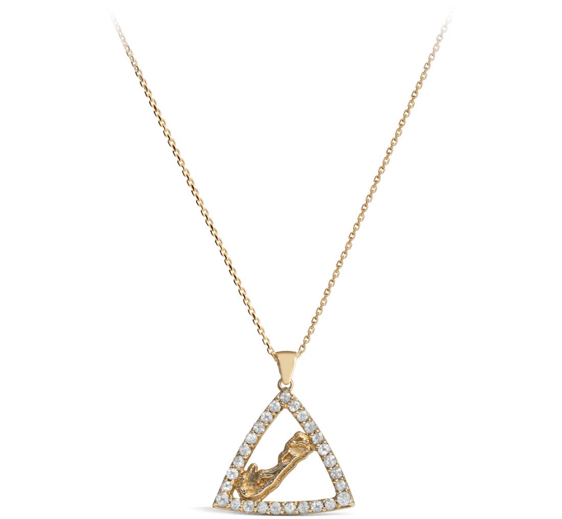 Diamond Bermuda Triangle Map Pendant - Davidrose Studio