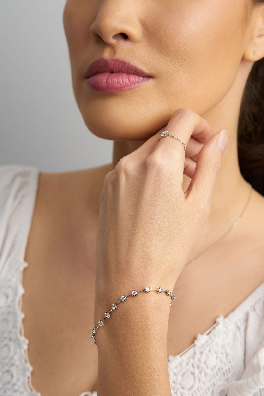 Kalaya Tennis Bracelet White Gold, Rose Gold & Yellow Gold