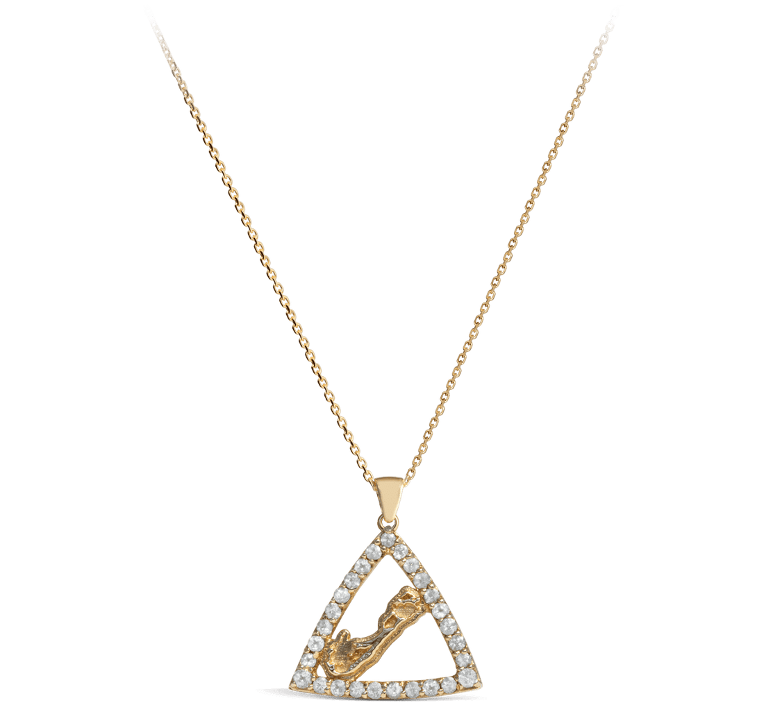 Diamond Bermuda Triangle Map Pendant