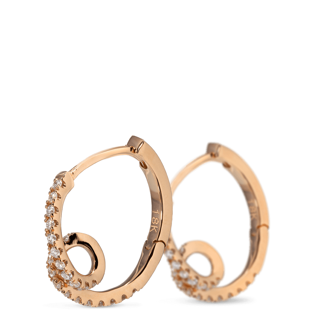 Rose Gold Diamond Loop Earrings