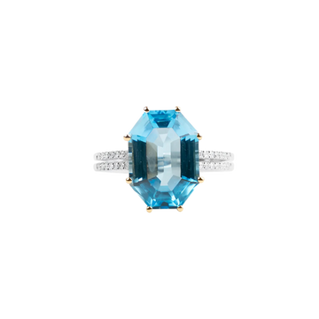 Riley Radiant Blue Topaz Ring