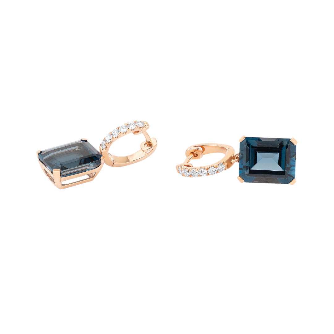 Leah Earrings London Blue Topaz