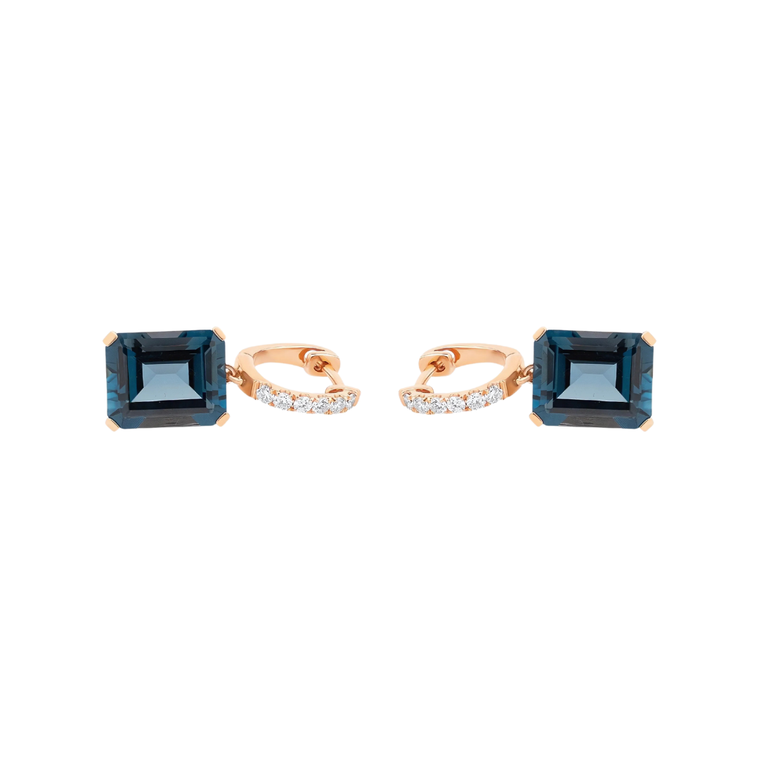 Leah Earrings London Blue Topaz