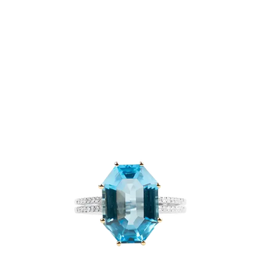 Riley Radiant Blue Topaz Ring