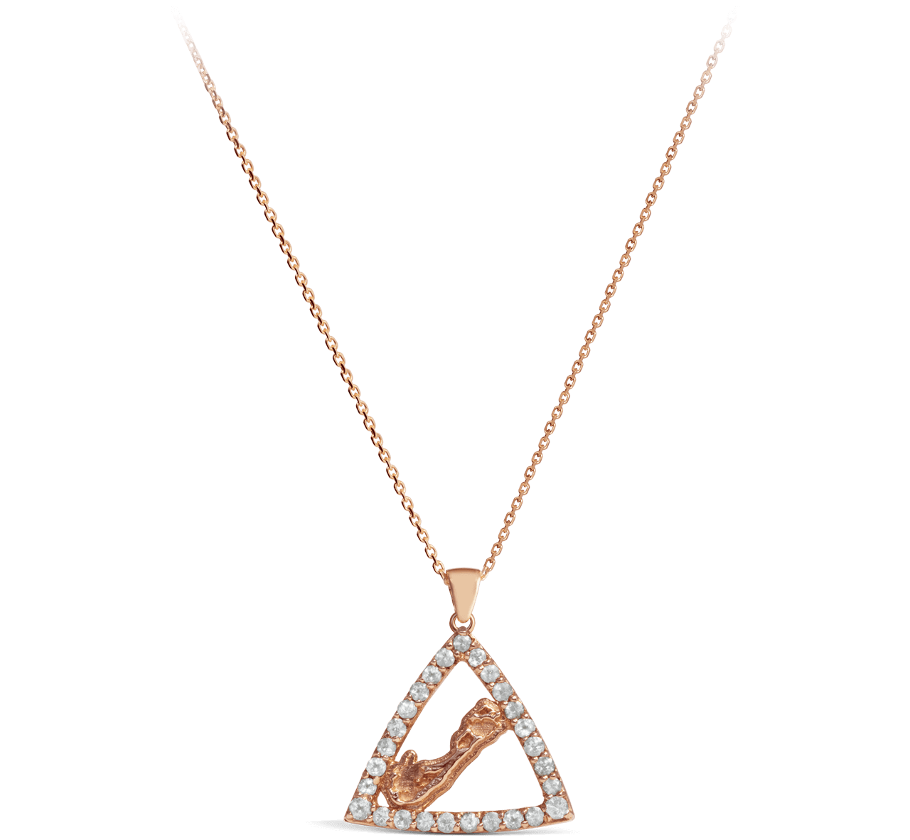 Diamond Bermuda Triangle Map Pendant - Davidrose Studio