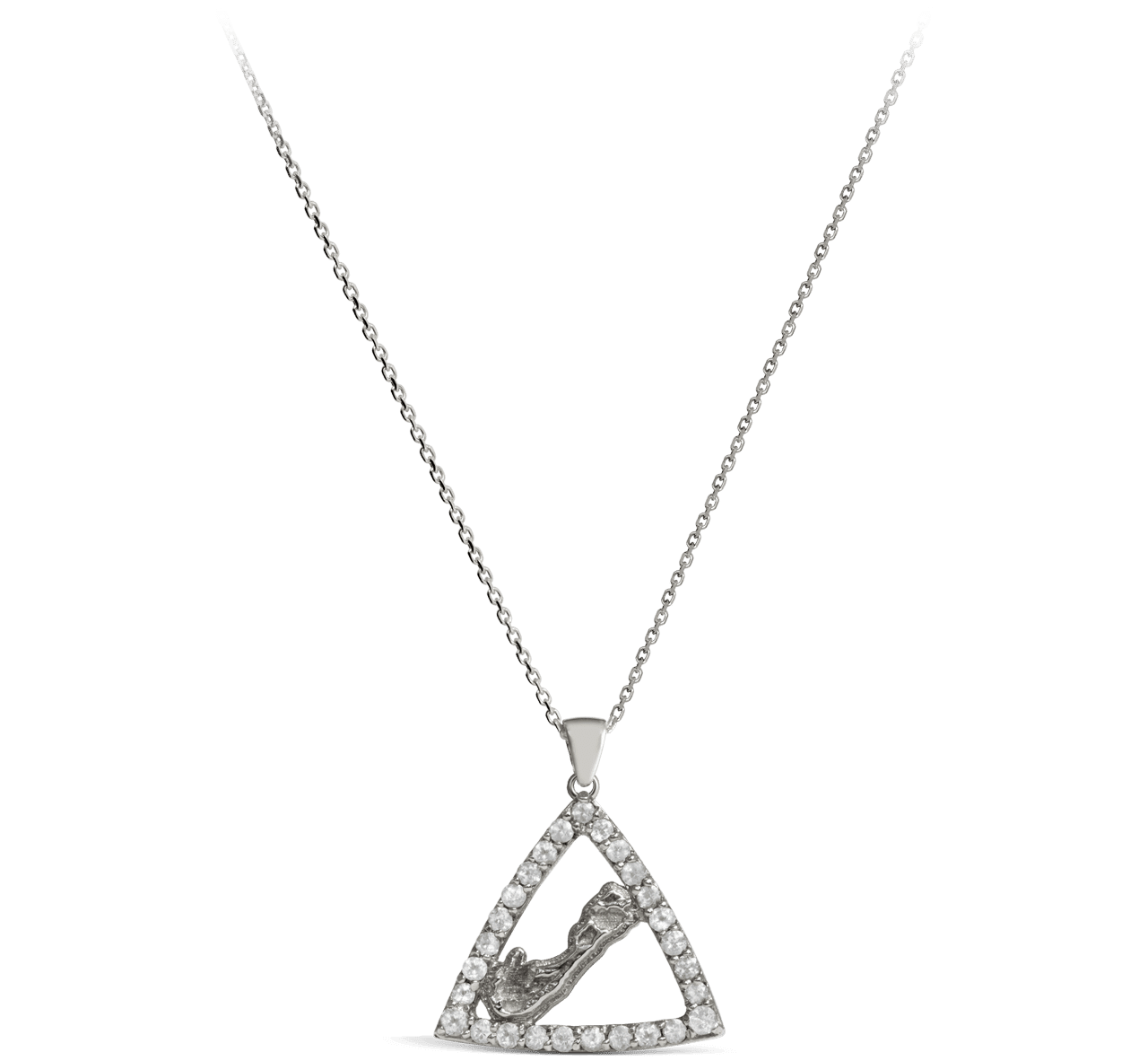 Diamond Bermuda Triangle Map Pendant - Davidrose Studio