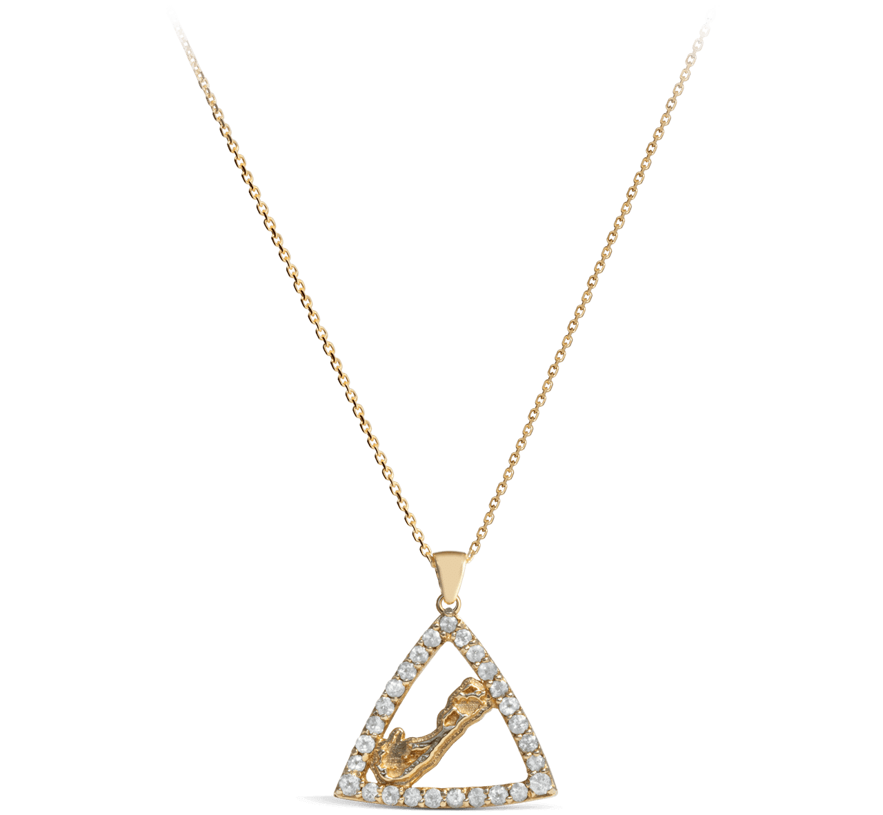 Diamond Bermuda Triangle Map Pendant - Davidrose Studio